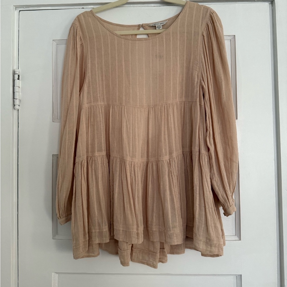 NWT! Size Small- American Eagle Outfitters Tiered Babydoll Cut-Out Peasant Boho